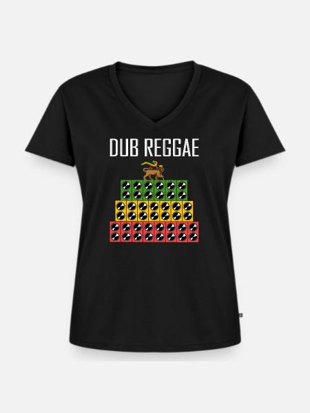 Dub Reggae Soundsystem Stack - Frauen Premium Bio T-Shirt mit V-Ausschnitt - Schwarz