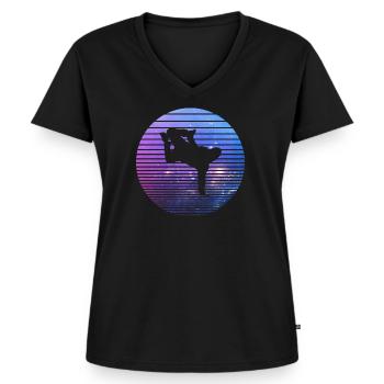 Breakdance - Frauen Premium Bio T-Shirt mit V-Ausschnitt - Schwarz - Vorne - AI Model Female 172 light (172cm)