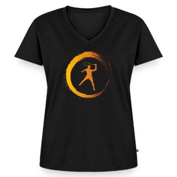 squash - Women's Premium Organic V-neck T-shirt - black - Front - AI Model Female 172 light (172cm)