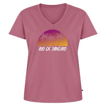 Rio de Janeiro - T-shirt encolure en V Premium bio Femme - mauve - Devant - AI Model Female 172 dark (172cm)
