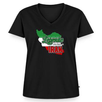 Iran - Frauen Premium Bio T-Shirt mit V-Ausschnitt - Schwarz - Vorne - AI Model Female 172 light (172cm)