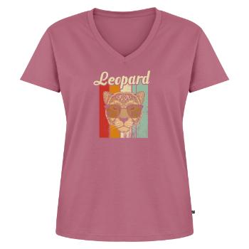 Leopard - Frauen Premium Bio T-Shirt mit V-Ausschnitt - Mauve - Vorne - AI Model Female 172 dark (172cm)