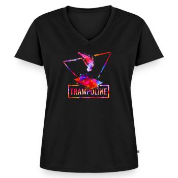 trampoline - T-shirt encolure en V Premium bio Femme - noir - Devant - AI Model Female 172 light (172cm)