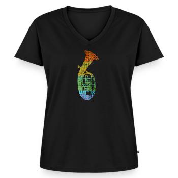 Tenorhorn - Frauen Premium Bio T-Shirt mit V-Ausschnitt - Schwarz - Vorne - AI Model Female 172 light (172cm)