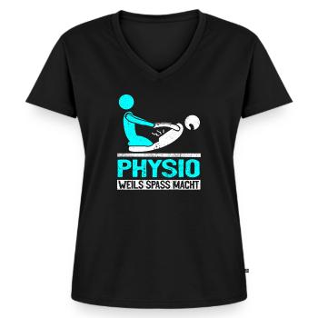 Physiotherapeut Physio Beruf Physiotherapie Reha - Frauen Premium Bio T-Shirt mit V-Ausschnitt - Schwarz - Vorne - AI Model Female 172 light (172cm)