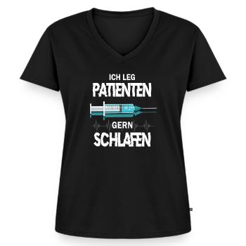 Anästhesie Narkose Arzt Anästhesist - Frauen Premium Bio T-Shirt mit V-Ausschnitt - Schwarz - Vorne - AI Model Female 172 light (172cm)