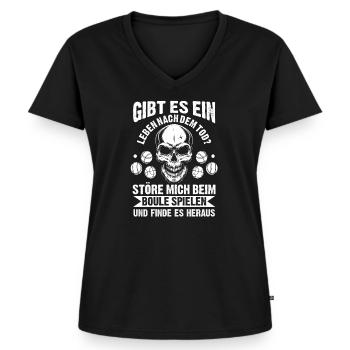 Boulen Boule Boulekugel Geschenk - Frauen Premium Bio T-Shirt mit V-Ausschnitt - Schwarz - Vorne - AI Model Female 172 light (172cm)