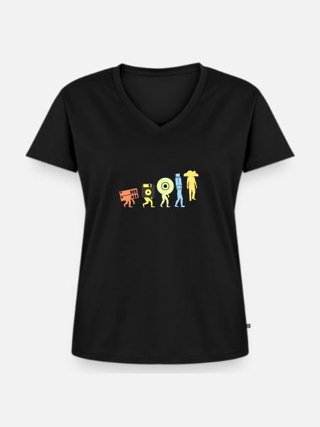 Evolution Datenspeicherung Cloud Programmierung - Frauen Premium Bio T-Shirt mit V-Ausschnitt - Schwarz