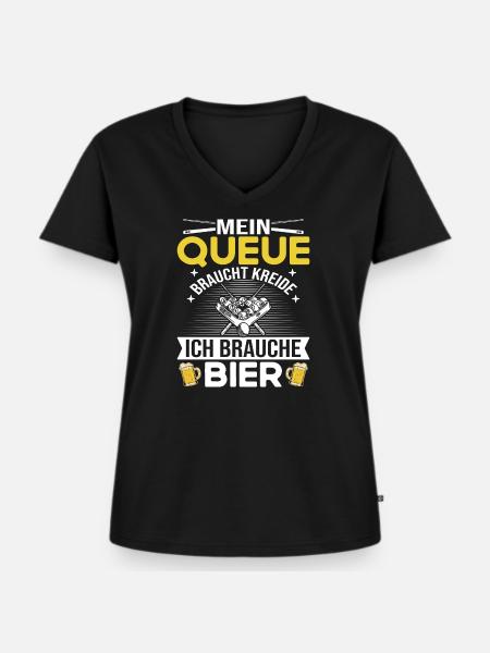 Pool Billard Sprüche Billards - Frauen Premium Bio T-Shirt mit V-Ausschnitt - Schwarz