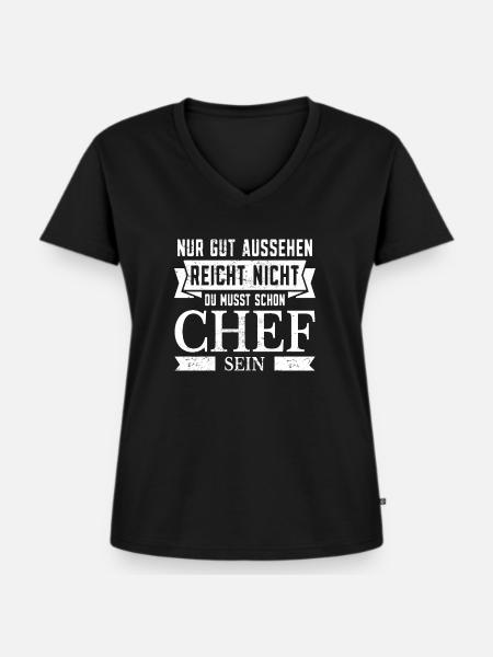 Chef Abteilungsleiter Schaf Boss - Frauen Premium Bio T-Shirt mit V-Ausschnitt - Schwarz