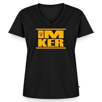 imker honigdealer let it bee - Frauen Premium Bio T-Shirt mit V-Ausschnitt - Schwarz - Vorne - AI Model Female 172 light (172cm)