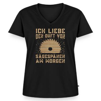 Schreiner Tischler Sprüche Tischlermeister - Frauen Premium Bio T-Shirt mit V-Ausschnitt - Schwarz - Vorne - AI Model Female 172 light (172cm)