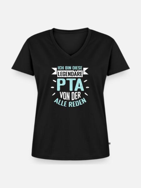 Apotheker Spruch PTA Pharmazeut - Frauen Premium Bio T-Shirt mit V-Ausschnitt - Schwarz