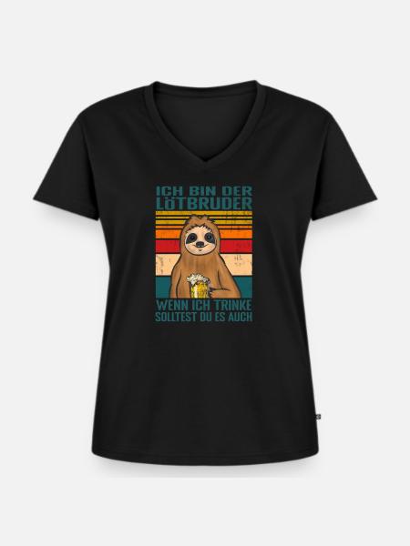 Biertrinker Bier Bierliebhaber - Frauen Premium Bio T-Shirt mit V-Ausschnitt - Schwarz