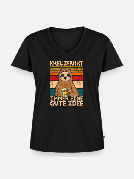 Kreuzfahrt Kreuzfahrtschiff Schiffsreise - Frauen Premium Bio T-Shirt mit V-Ausschnitt - Schwarz