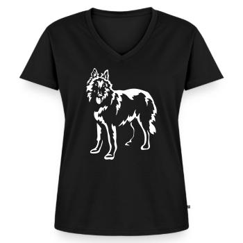 Tervueren "Black Edition" - Frauen Premium Bio T-Shirt mit V-Ausschnitt - Schwarz - Vorne - AI Model Female 172 light (172cm)