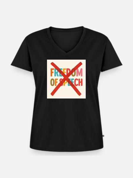 Meinungsfreiheit - Frauen Premium Bio T-Shirt mit V-Ausschnitt - Schwarz