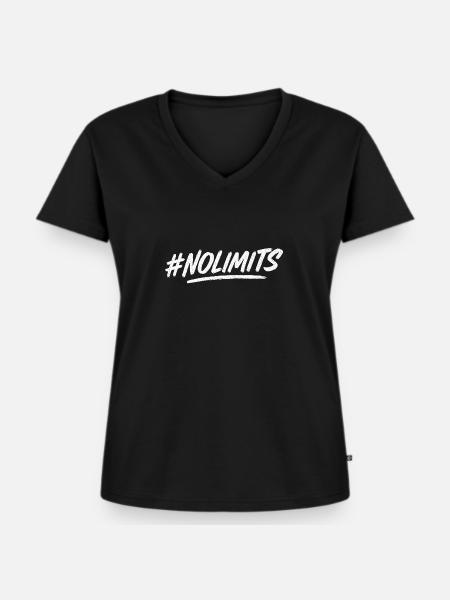 NoLimits Mut: Grenzloses Streetwear-Design - Frauen Premium Bio T-Shirt mit V-Ausschnitt - Schwarz
