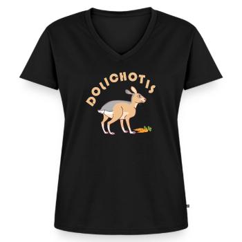 Mara Pampashase - Frauen Premium Bio T-Shirt mit V-Ausschnitt - Schwarz - Vorne - AI Model Female 172 light (172cm)