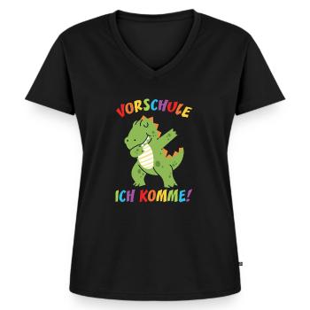 Vorschulung Vorschulkind Schule Geschenk - Frauen Premium Bio T-Shirt mit V-Ausschnitt - Schwarz - Vorne - AI Model Female 172 light (172cm)