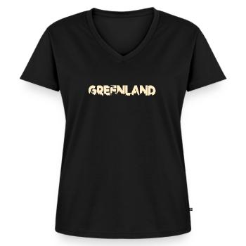 Groenland - T-shirt encolure en V Premium bio Femme - noir - Devant - AI Model Female 172 light (172cm)