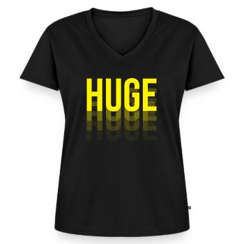 Huge Typo Design Gift - Women's Premium Organic V-neck T-shirt - black - Front - AI Model Female 172 light (172cm)