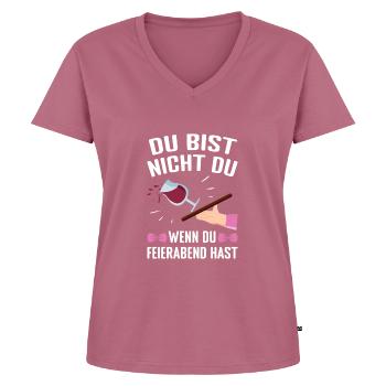 Kellnerin Bedienung - Frauen Premium Bio T-Shirt mit V-Ausschnitt - Mauve - Vorne - AI Model Female 172 dark (172cm)