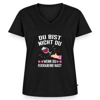 Kellnerin Bedienung - Frauen Premium Bio T-Shirt mit V-Ausschnitt - Schwarz - Vorne - AI Model Female 172 light (172cm)