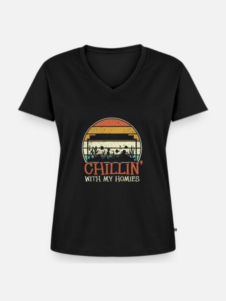 Aquarianer Aquarium - Frauen Premium Bio T-Shirt mit V-Ausschnitt - Schwarz