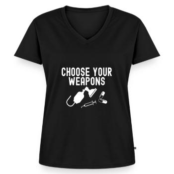 Anästhesist anästhesie Doctor - Frauen Premium Bio T-Shirt mit V-Ausschnitt - Schwarz - Vorne - AI Model Female 172 light (172cm)