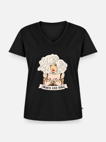 Drag Queen - Frauen Premium Bio T-Shirt mit V-Ausschnitt - Schwarz