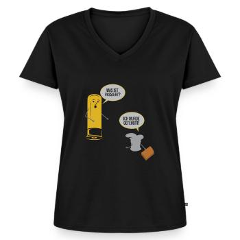 Sportschießen Schießsport Sportschütze - Frauen Premium Bio T-Shirt mit V-Ausschnitt - Schwarz - Vorne - AI Model Female 172 light (172cm)