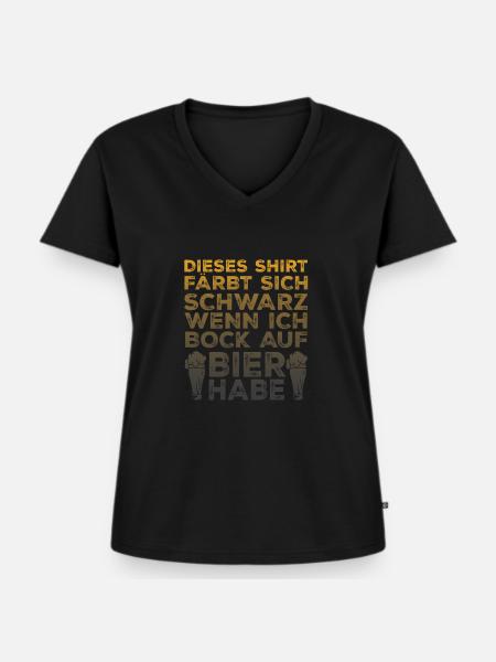 Biertrinker Bierliebhaber - Frauen Premium Bio T-Shirt mit V-Ausschnitt - Schwarz