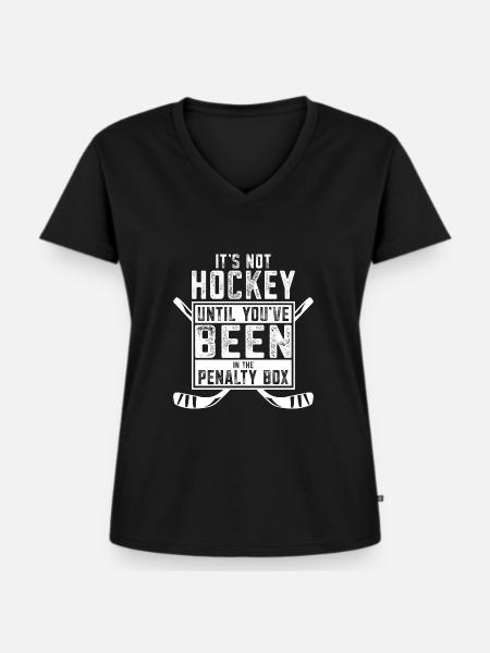 Ice hockey spieler - Frauen Premium Bio T-Shirt mit V-Ausschnitt - Schwarz