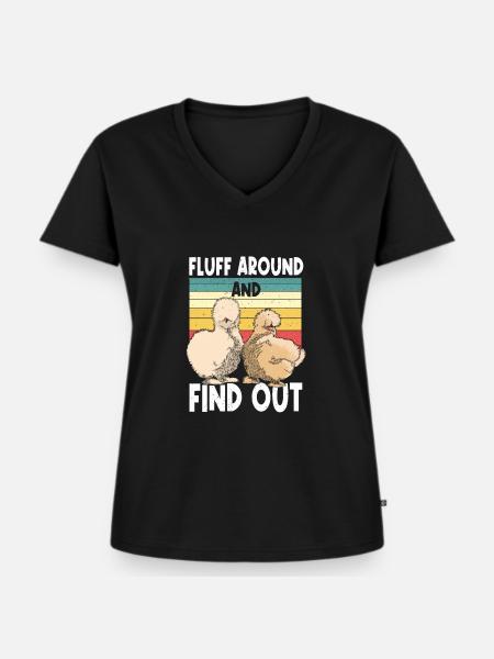 Silkie chicken - Frauen Premium Bio T-Shirt mit V-Ausschnitt - Schwarz