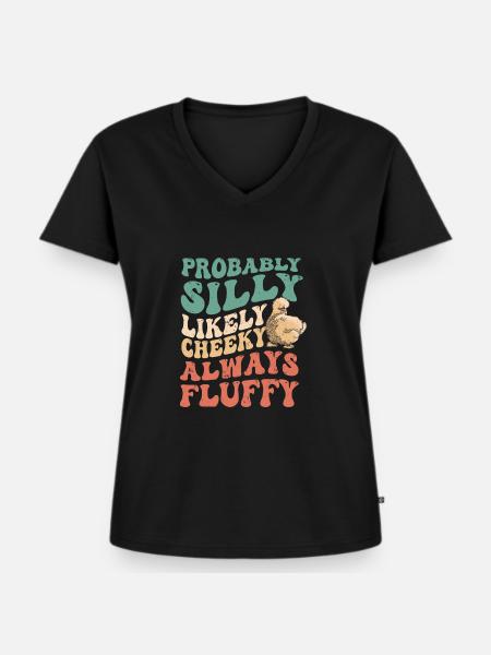 Silkie chicken - Frauen Premium Bio T-Shirt mit V-Ausschnitt - Schwarz
