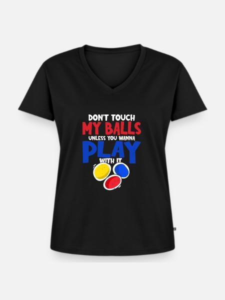 Jonglieren - Frauen Premium Bio T-Shirt mit V-Ausschnitt - Schwarz