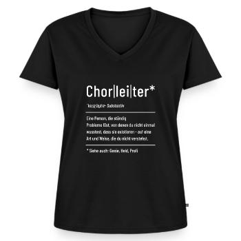 Chorleiter - Definition - Lexikon - Frauen Premium Bio T-Shirt mit V-Ausschnitt - Schwarz - Vorne - AI Model Female 172 light (172cm)