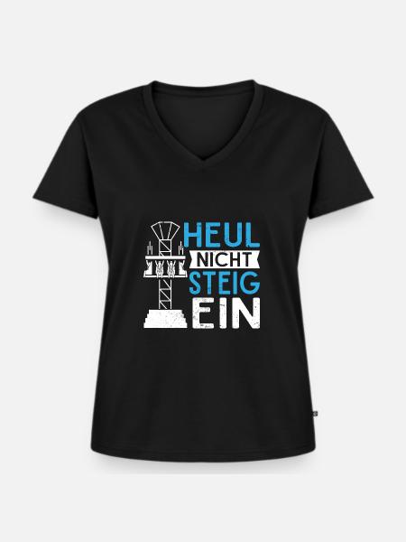 Achterbahn Freizeitpark Rollercoaster - Frauen Premium Bio T-Shirt mit V-Ausschnitt - Schwarz
