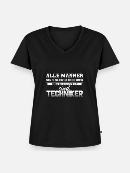 Techniker Beruf Technik Geschenk - Frauen Premium Bio T-Shirt mit V-Ausschnitt - Schwarz