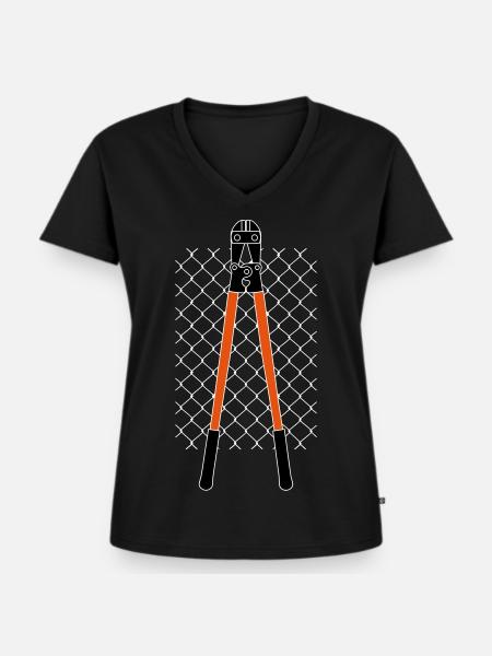 VANDAL'S ZAUN & ZANGE - Frauen Premium Bio T-Shirt mit V-Ausschnitt - Schwarz
