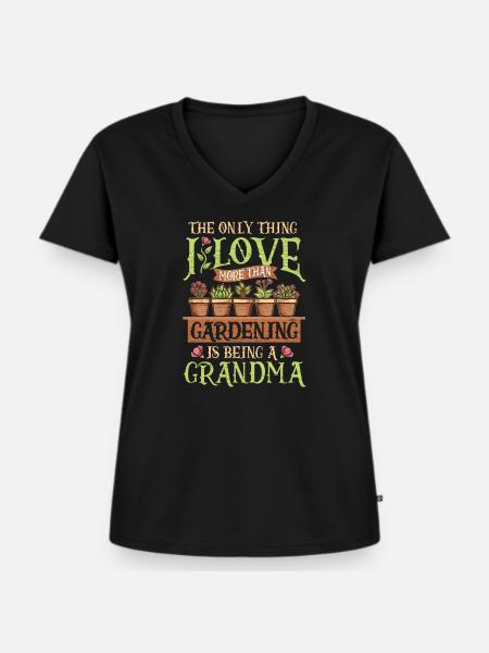 Gärtnerin Oma Garten - Frauen Premium Bio T-Shirt mit V-Ausschnitt - Schwarz