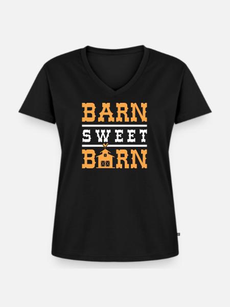 Barn Sweet Barn - Frauen Premium Bio T-Shirt mit V-Ausschnitt - Schwarz