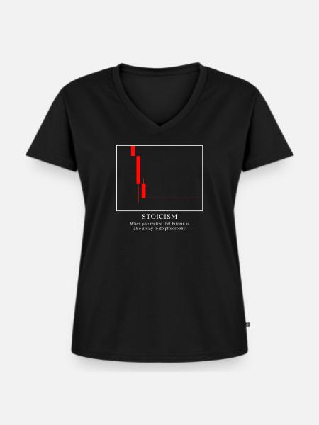 STOIZISMUS - Sehr demotivierend (Bitcoin) - Frauen Premium Bio T-Shirt mit V-Ausschnitt - Schwarz