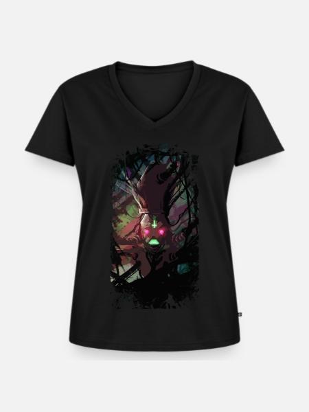 Robot Pope - Street Style - Frauen Premium Bio T-Shirt mit V-Ausschnitt - Schwarz