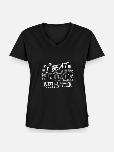 Billard Poolbillard - Frauen Premium Bio T-Shirt mit V-Ausschnitt - Schwarz