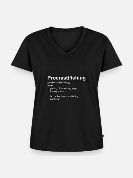 Angeln Angler - Frauen Premium Bio T-Shirt mit V-Ausschnitt - Schwarz