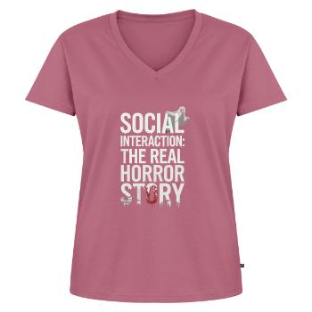 Introversion Alternative style Emotional - Women's Premium Organic V-neck T-shirt - mauve - Front - AI Model Female 172 dark (172cm)