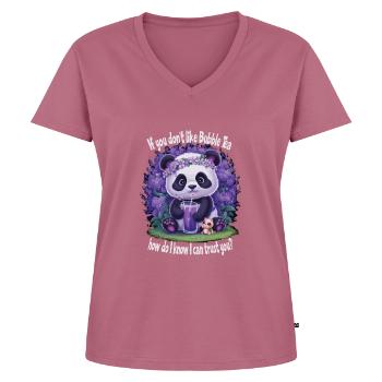 Thé à bulles - T-shirt encolure en V Premium bio Femme - mauve - Devant - AI Model Female 172 dark (172cm)