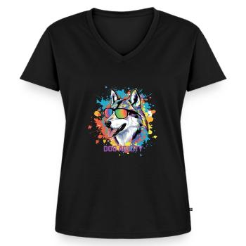 Agility - Frauen Premium Bio T-Shirt mit V-Ausschnitt - Schwarz - Vorne - AI Model Female 172 light (172cm)